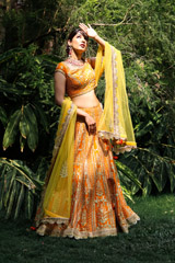 Orange Golden Dori Lehenga4059 video